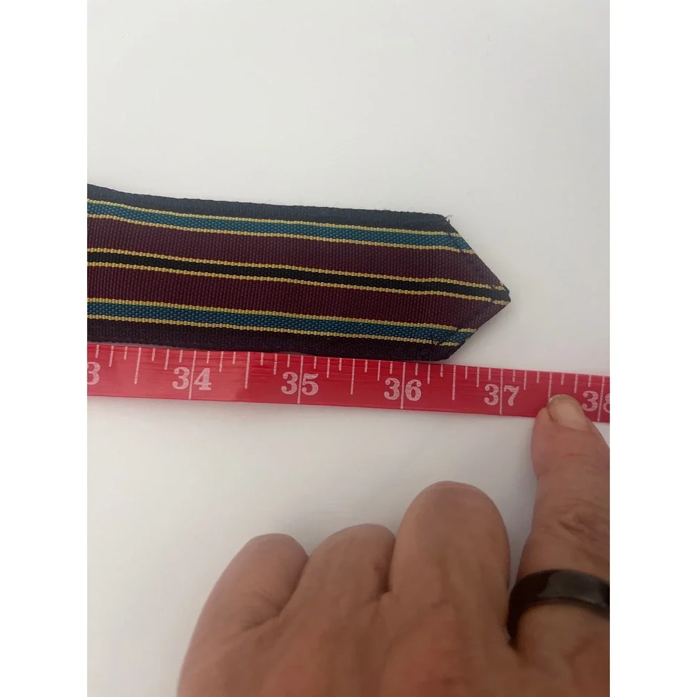 Bobby Jones Collection Mens Striped Web Belt Burgundy Navy D-Ring Size Small